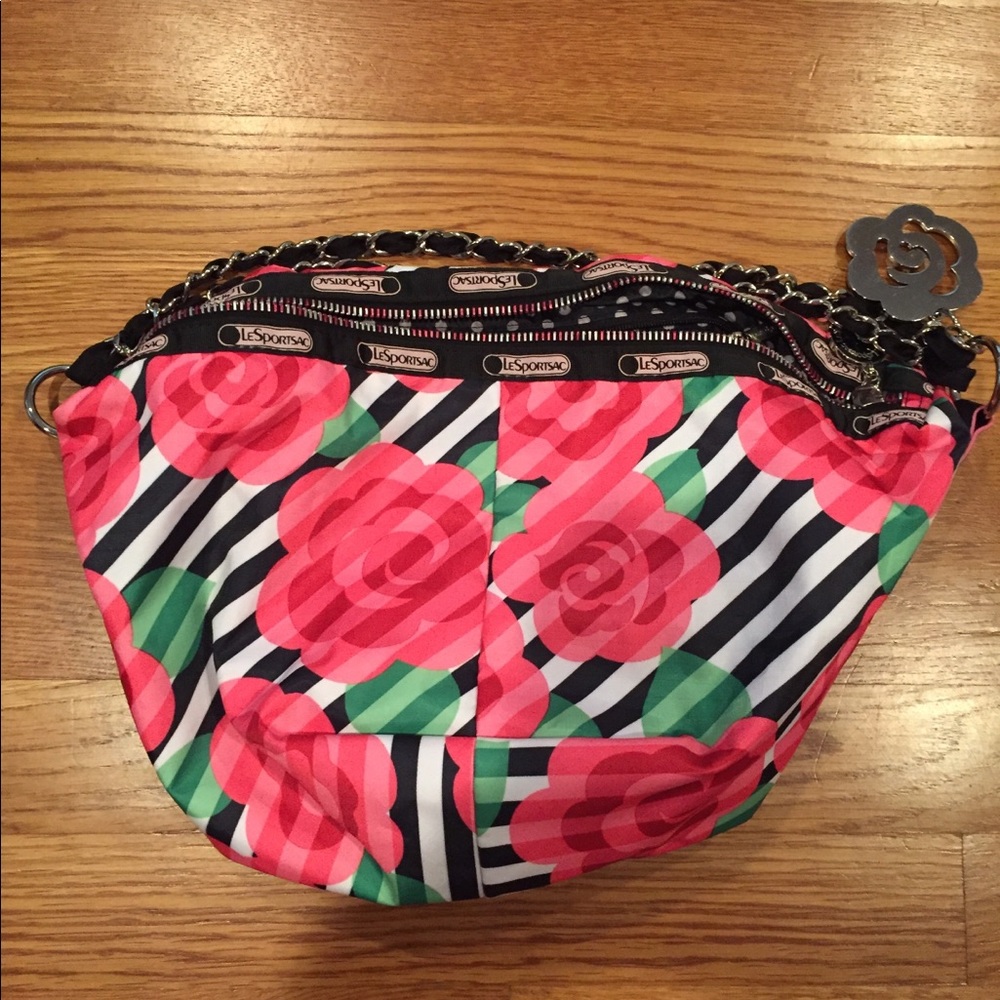 Lesportsac rose purse chain strap